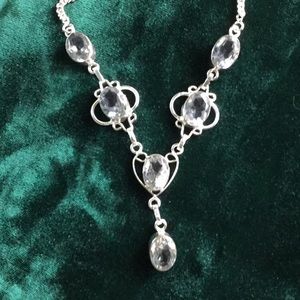 White Quartz Bib  Necklace